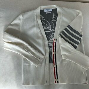 Thom Browne white summer cotton cardigan size 44 (S)